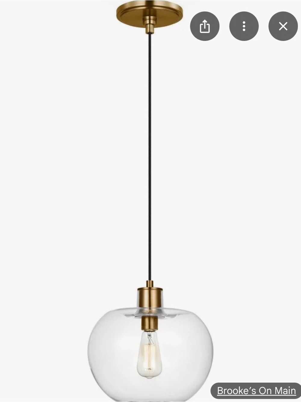 Clear Glass Globe Pendant Light in Bronze Finish